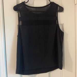 Black workout tank top with mesh top
